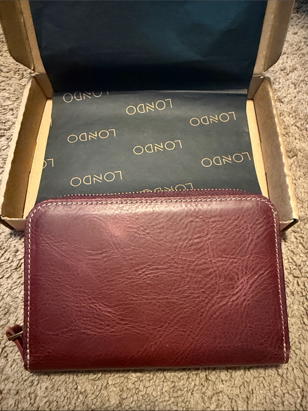 Londo Burgundy Suede Zip Organizer